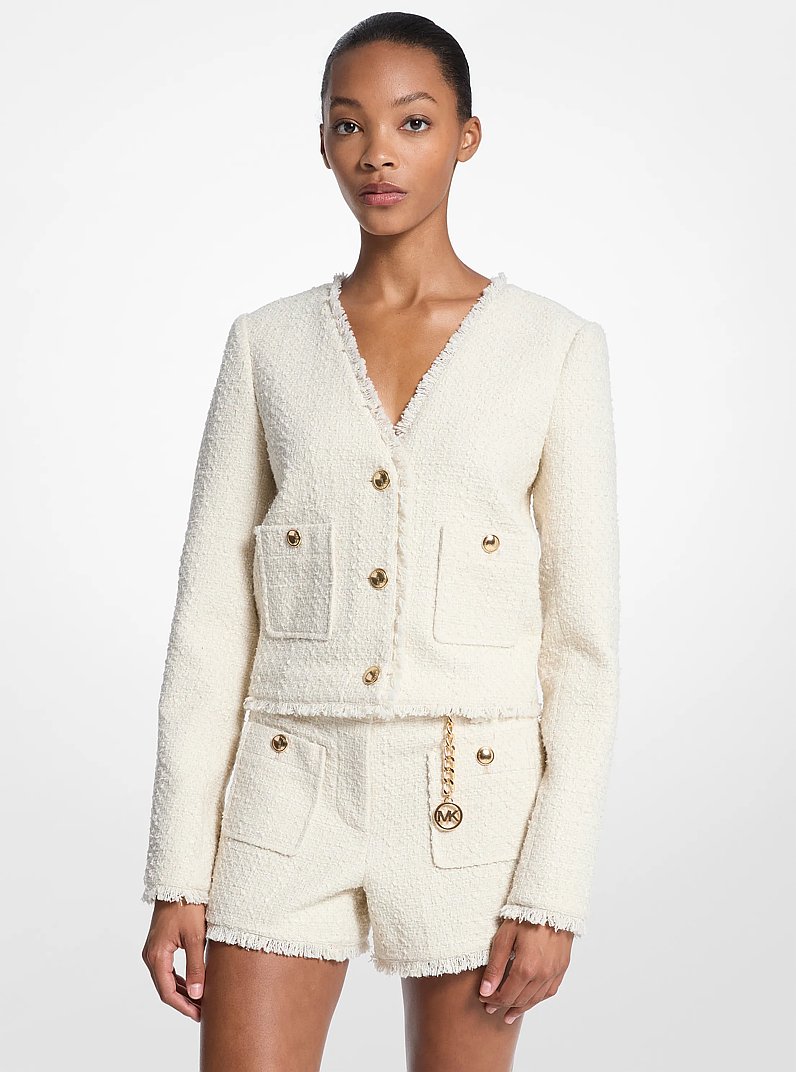 Eyelash Tweed Jacket in BLACK - Sale | Michael Kors [US]