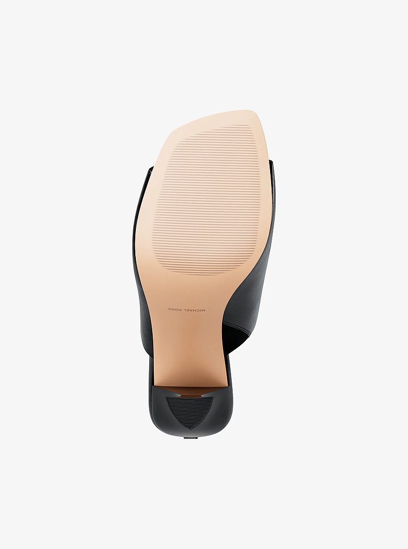 Haisley Leather Mule in BLACK | Michael Kors