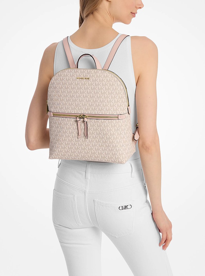 Dallas Medium Signature Logo Backpack in PWD BLSH MLT | Michael Kors