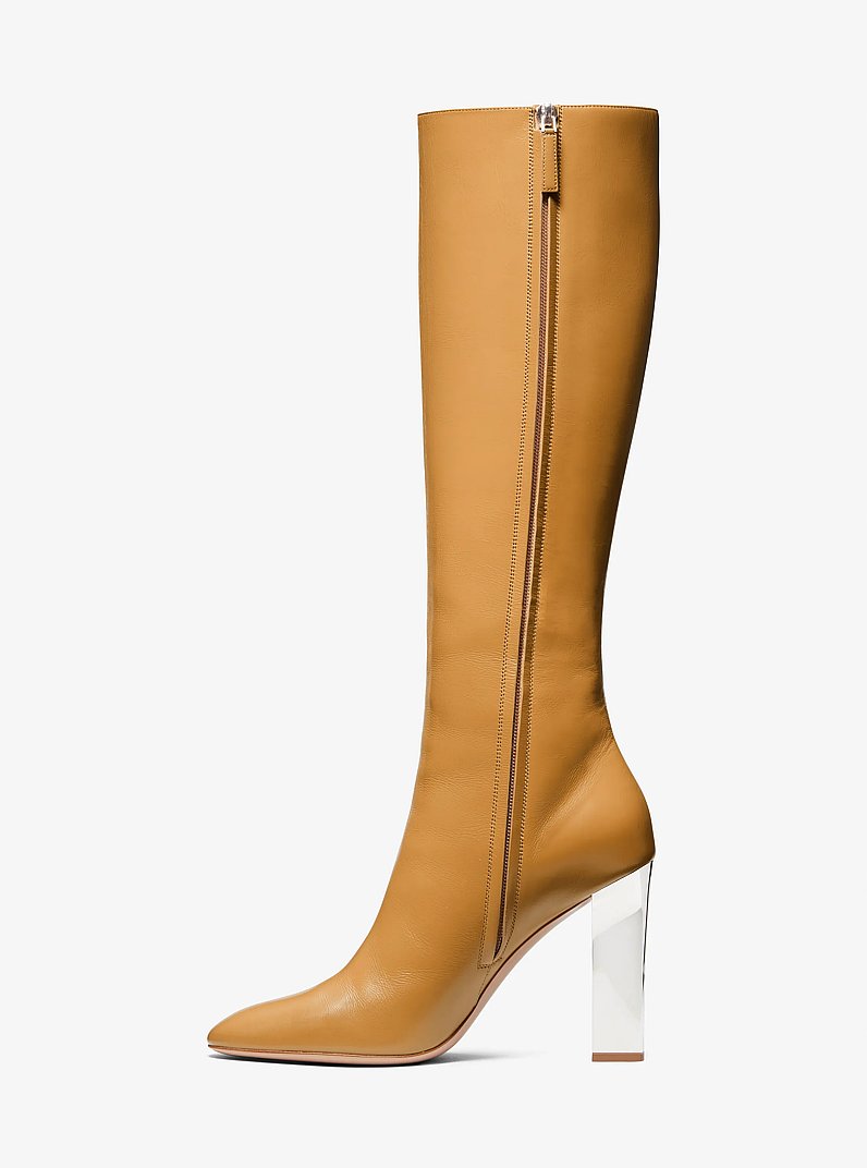 Stivale Carly in pelle in CAMMELLO | Michael Kors