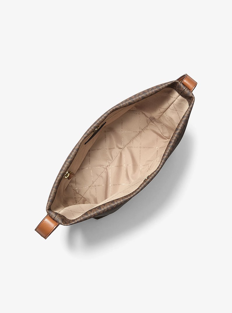 Roey Medium Signature Logo Bucket Messenger Bag in BROWN | Michael Kors