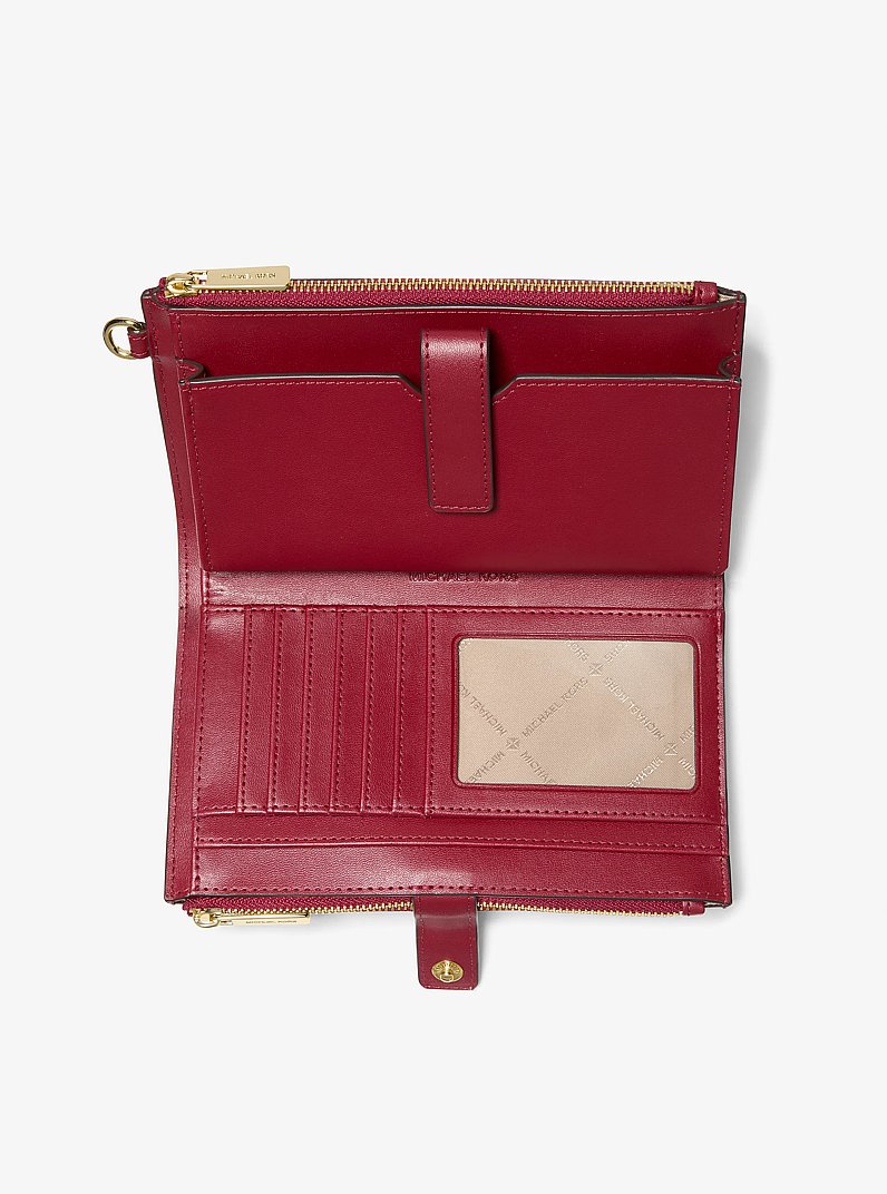 Jet Set Large Ombr&eacute; Signature Logo Wristlet in CHERRY | Michael Kors