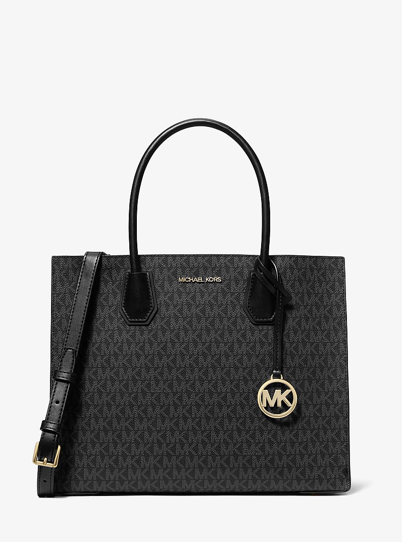 Mercer Large Logo Accordion Tote Bag in BLACK | Michael Kors