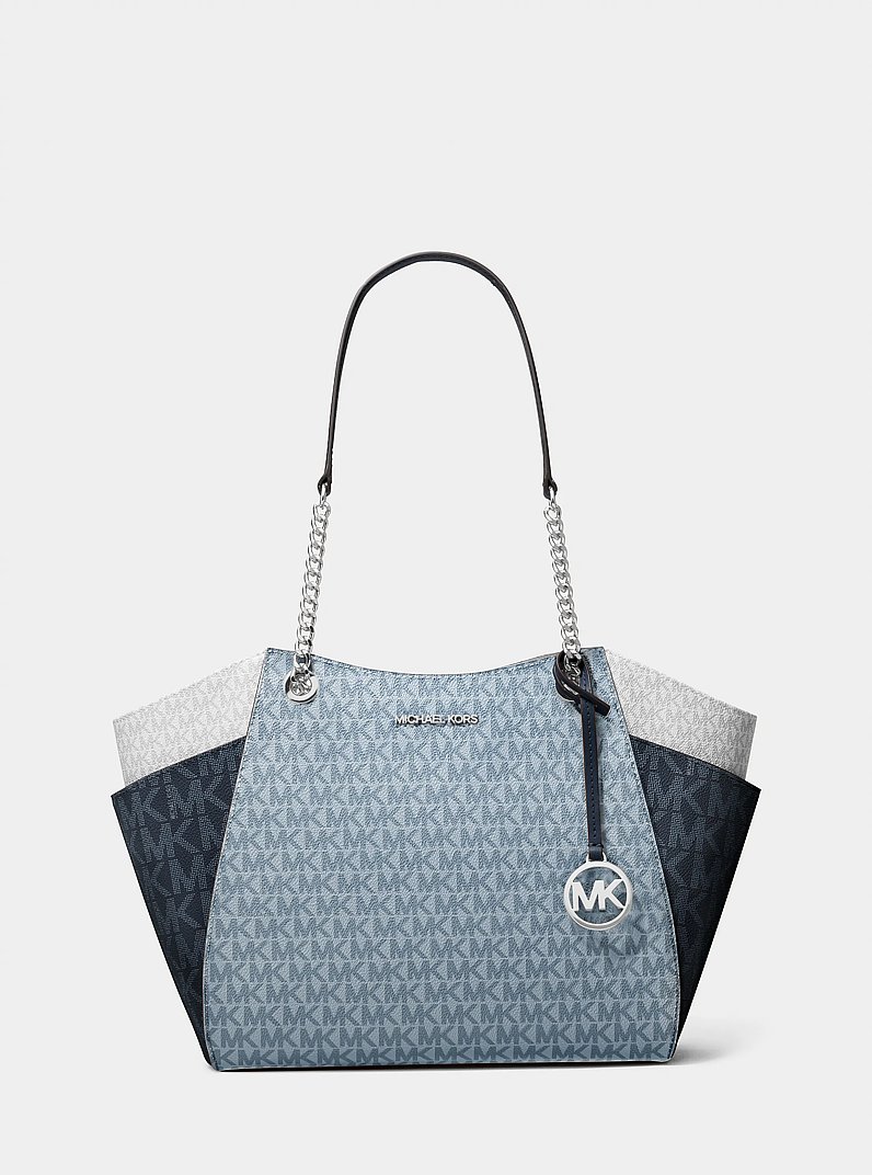 Jet Set Large Color-Block Signature Logo Shoulder Bag in ADMIRL MULTI | Michael Kors