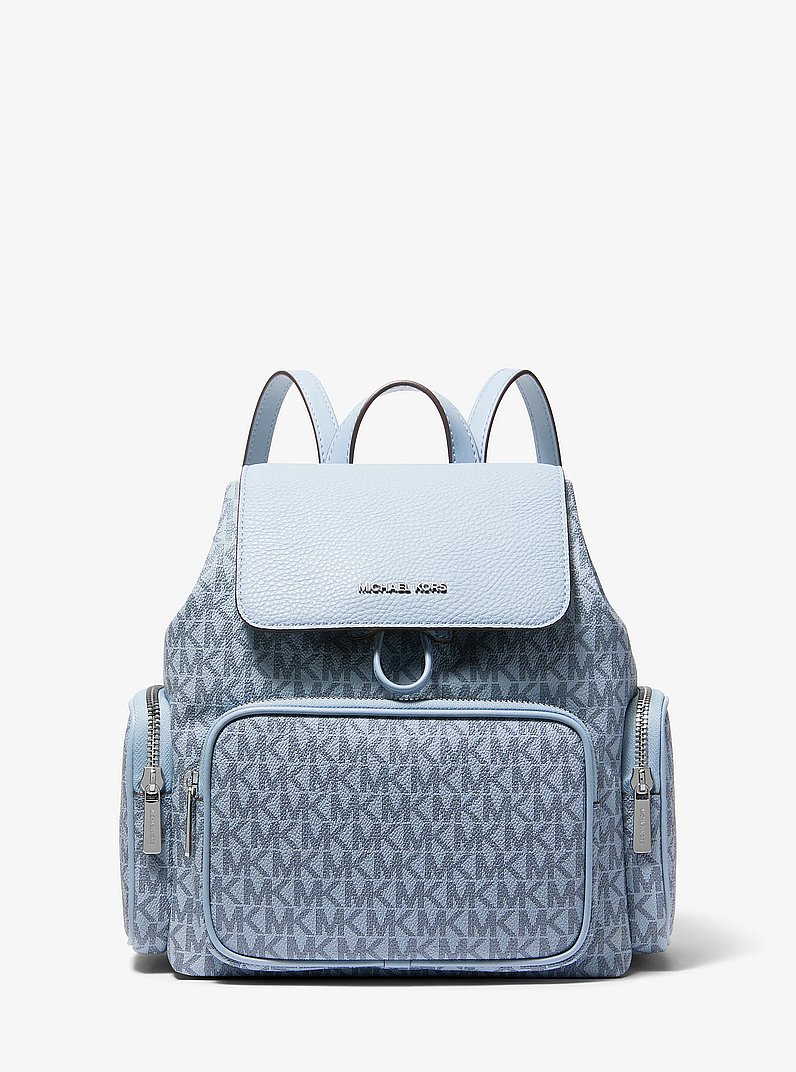 Merritt Small Signature Logo Cargo Backpack in PALE BLUE | Michael Kors
