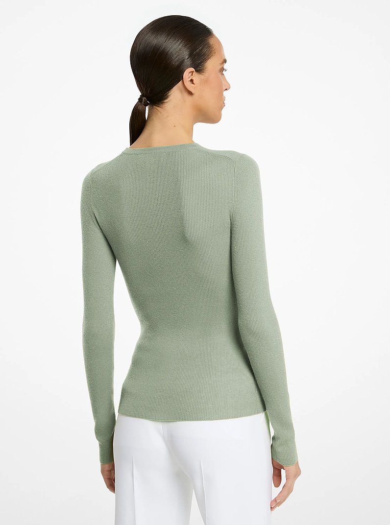Hutton Featherweight Cashmere Sweater in CELADON | Michael Kors