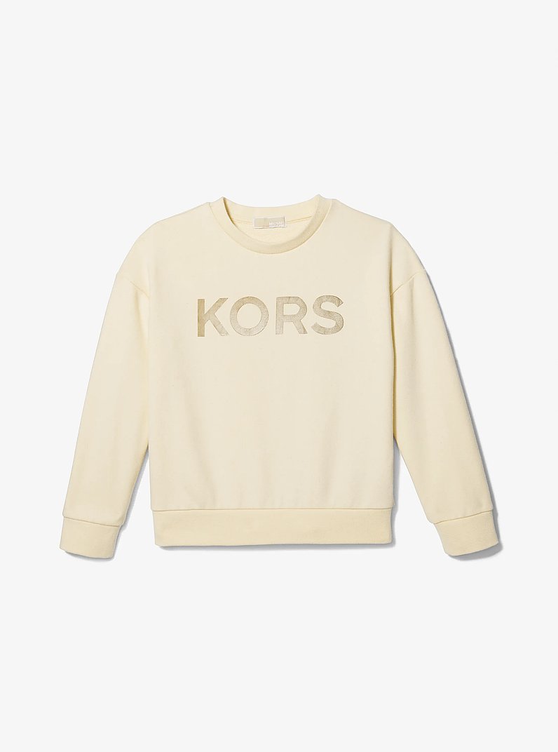 Sweatshirt aus Baumwolle mit Logo in Metallic-Optik
