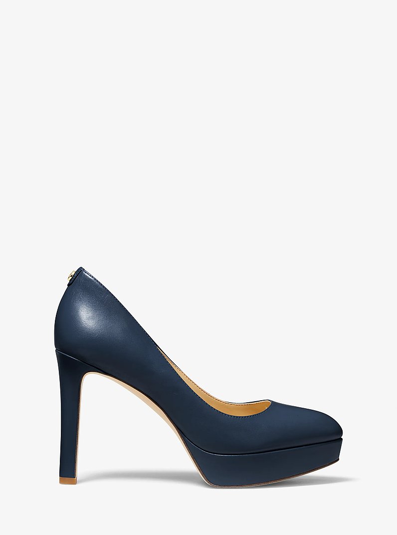 Chantal Leather Platform Pump in NAVY | Michael Kors