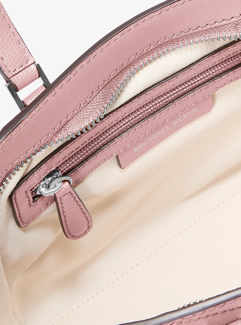 Taryn Small Leather Convertible Crossbody Bag in SMOKEY ROSE | Michael Kors