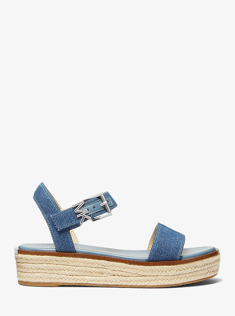Richie Denim Platform Espadrille Sandal in DENIM | Michael Kors