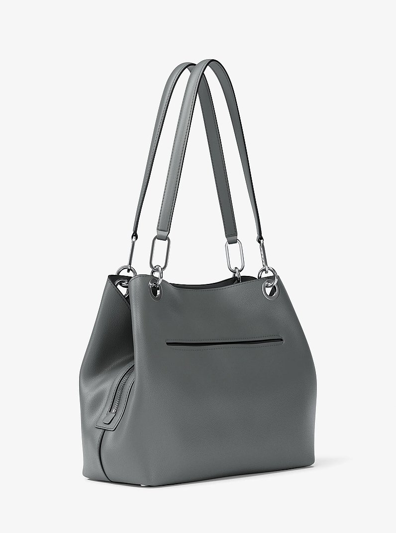 Kensington Large Pebbled Leather Tote Bag in STORM | Michael Kors
