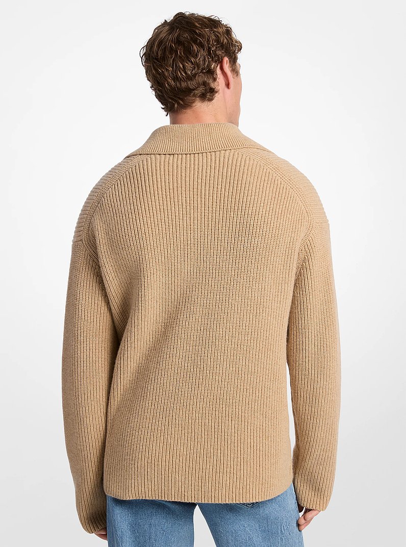 Pull c&ocirc;tel&eacute; en laine m&eacute;lang&eacute;e in M&Eacute;LANGE CARAMEL FONC&Eacute; | Michael Kors