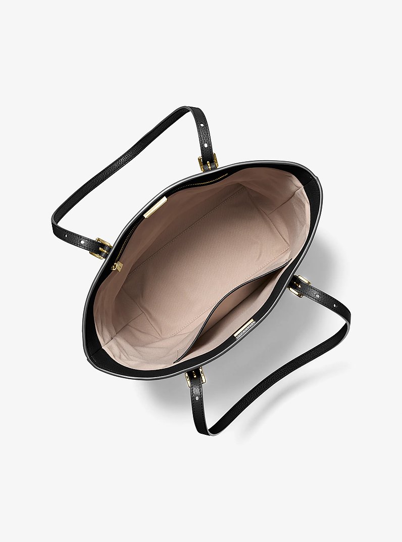 Quinn Large Pebbled Leather Tote Bag in BLACK | Michael Kors