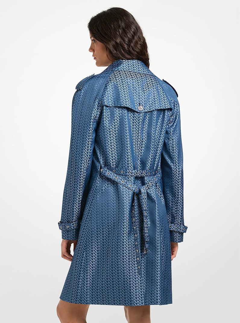 Trench con logo jacquard MK2000 in BLU FIUME | Michael Kors