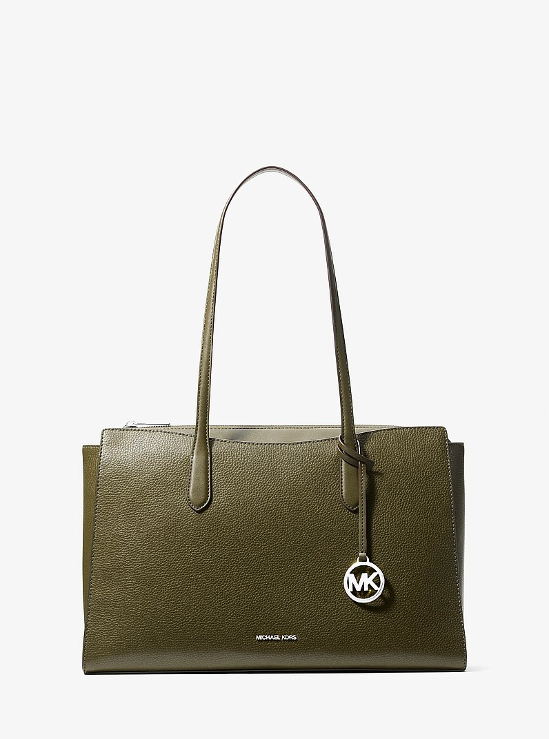 Arden Medium Pebbled Leather Tote Bag in OLIVE | Michael Kors