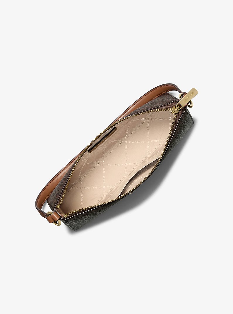 Vincent Medium Signature Logo Pochette With Card Case in BROWN | Michael Kors