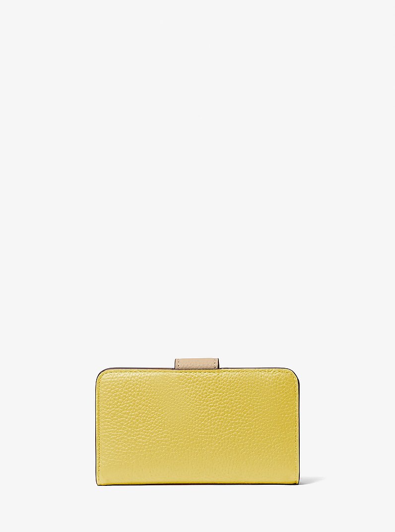 MK Pop Charm Medium Color-Block Pebbled Leather Logo Wallet in LEMON MULTI | Michael Kors