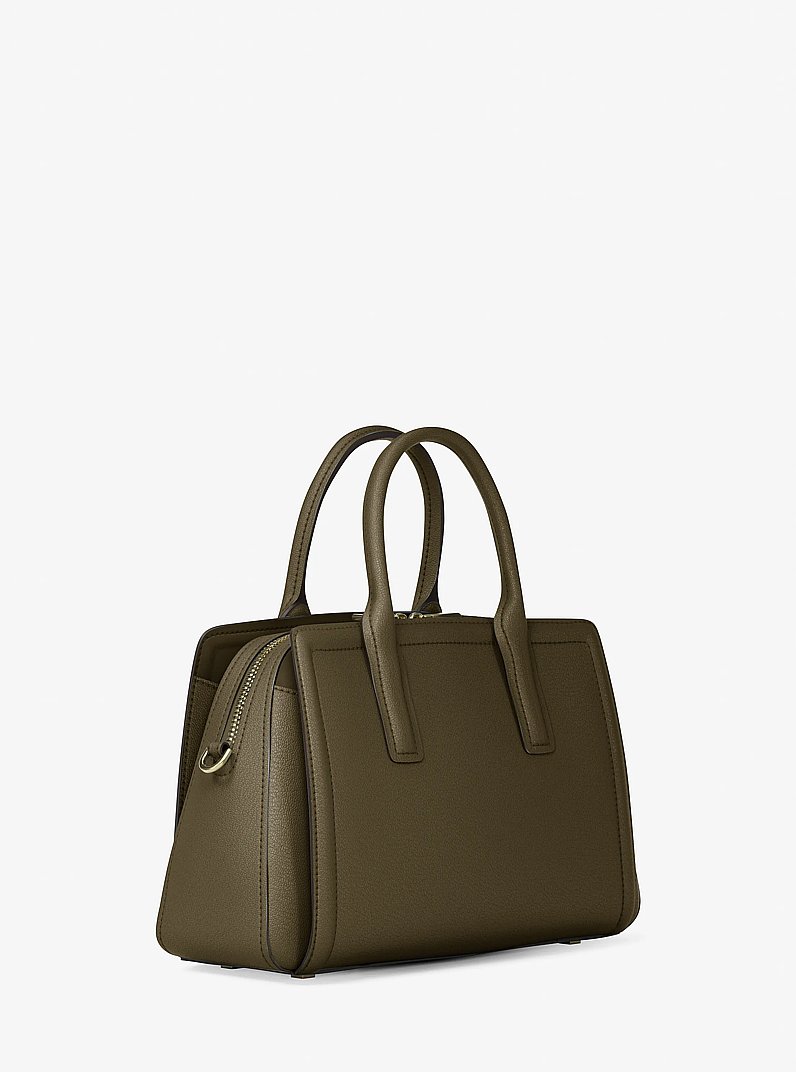 Sac Laila de taille moyenne en cuir in LODEN | Michael Kors
