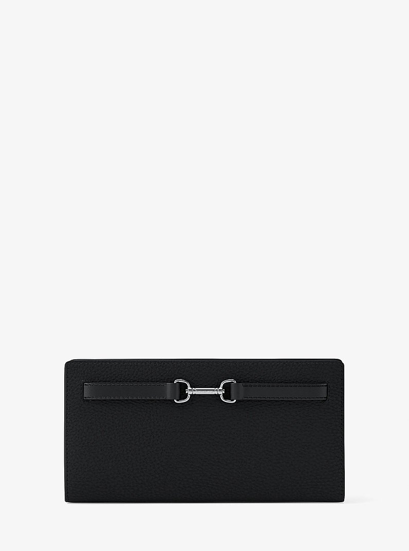 Carson Large Pebbled Leather Wallet in NEGRO | Michael Kors