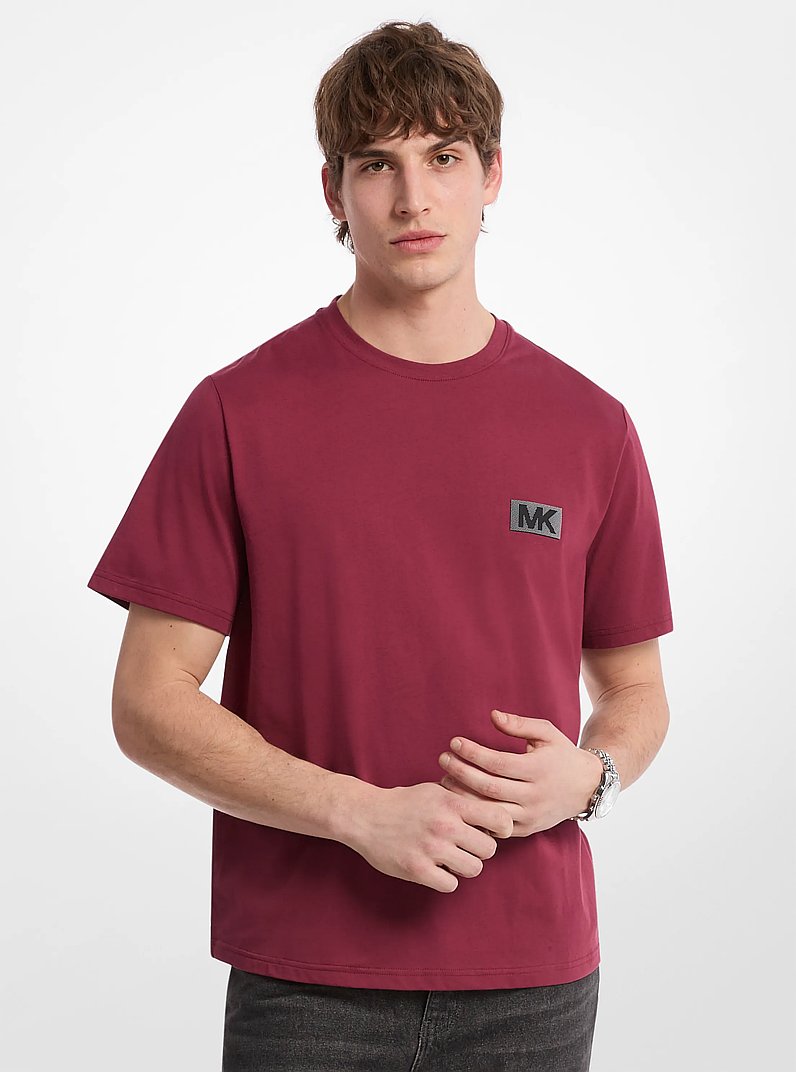 Graphic Logo Cotton T-Shirt in DEEP MULBERRY | Michael Kors