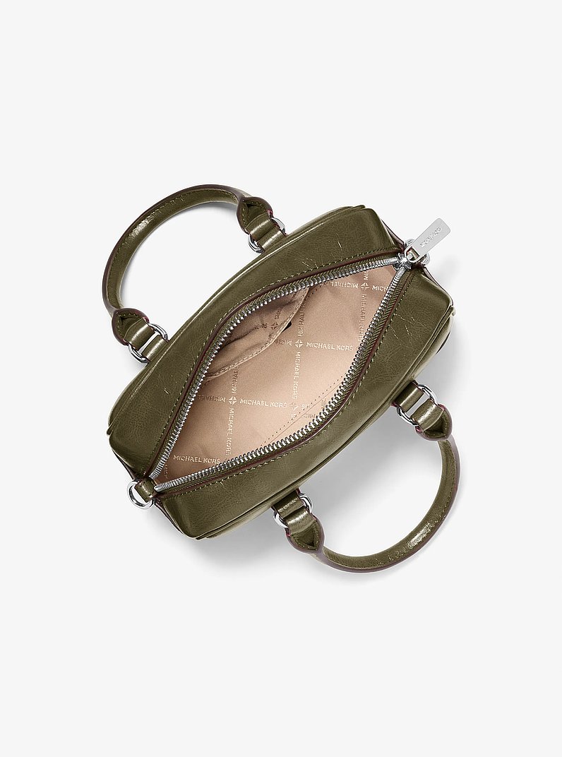 Thompson Extra-Small Distressed Convertible Satchel in OLIVE