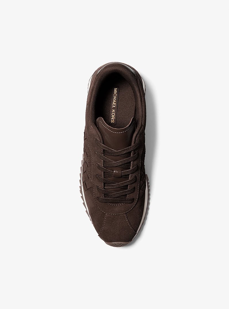 Gewebter Sneaker Rhodes aus Wildleder in SCHOKOLADE | Michael Kors
