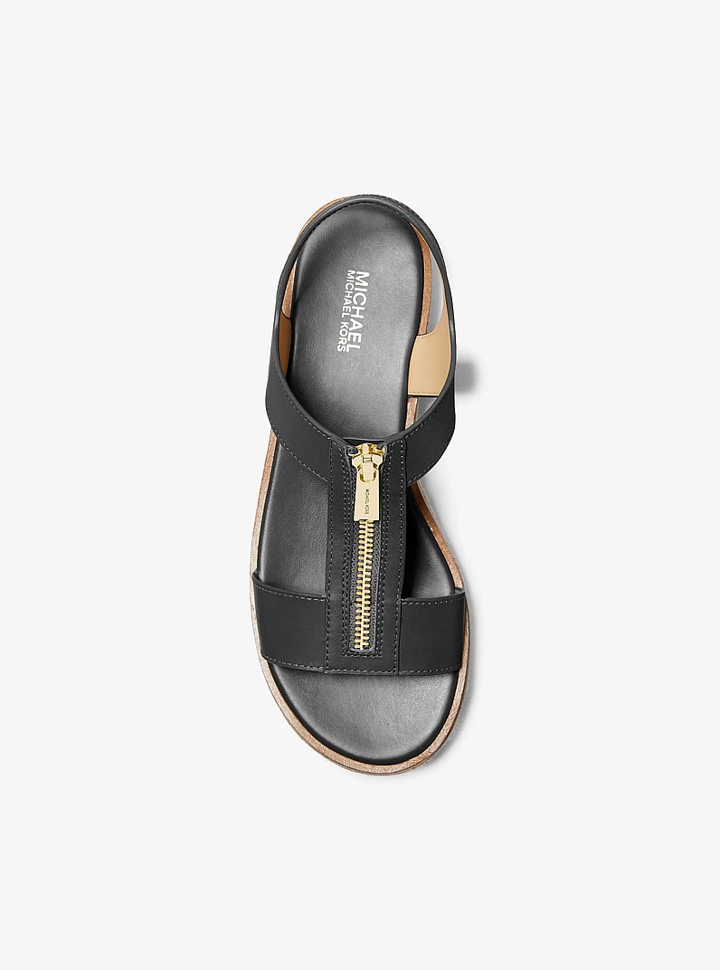 Espadrille-Sandale Berkley aus Leder in SCHWARZ | Michael Kors