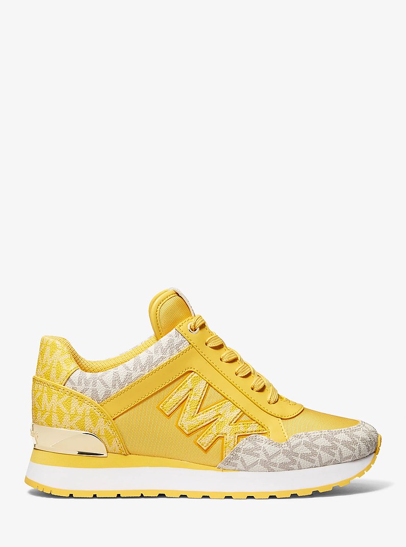 Maddy Two-Tone Signature Logo and Mesh Trainer in GOLDEN YELLOW | Michael Kors