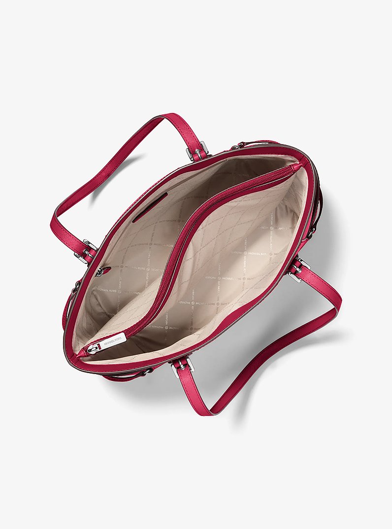 Grand sac fourre-tout Voyager en cuir Saffiano in FRAMBOISE FONC&Eacute; | Michael Kors