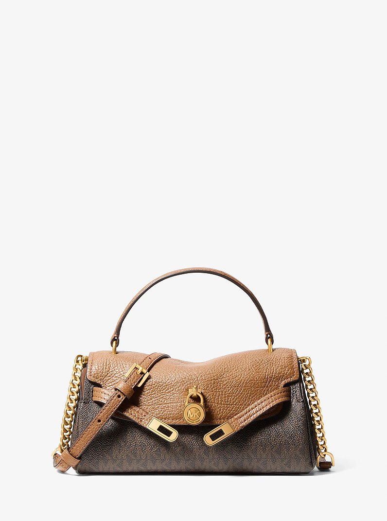 Hamilton Extra-Small Signature Logo Soft Crossbody Bag in BRN/ACORN | Michael Kors