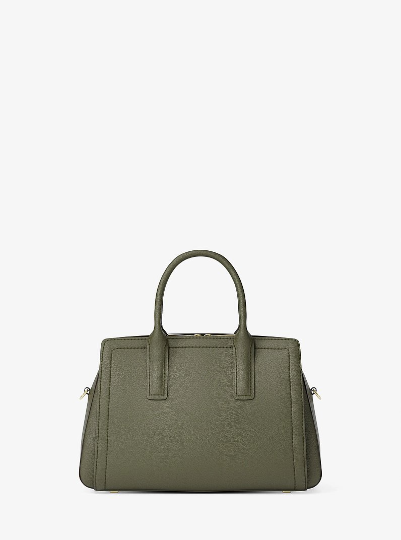 Laila Small Pebbled Leather Satchel in IVY | Michael Kors