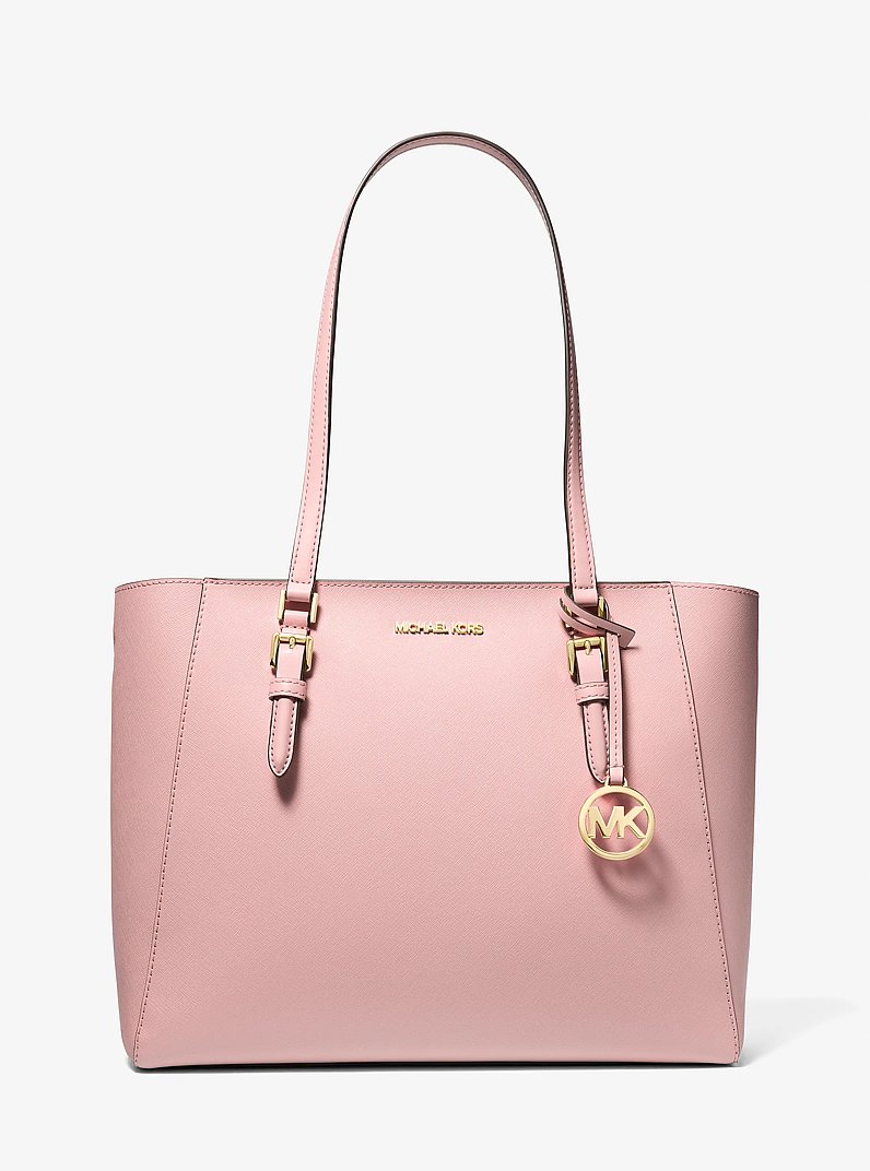 Bolso tote Charlotte grande 3 en 1 de piel saffiano in ROS&Aacute;CEO POLVORIENTO | Michael Kors