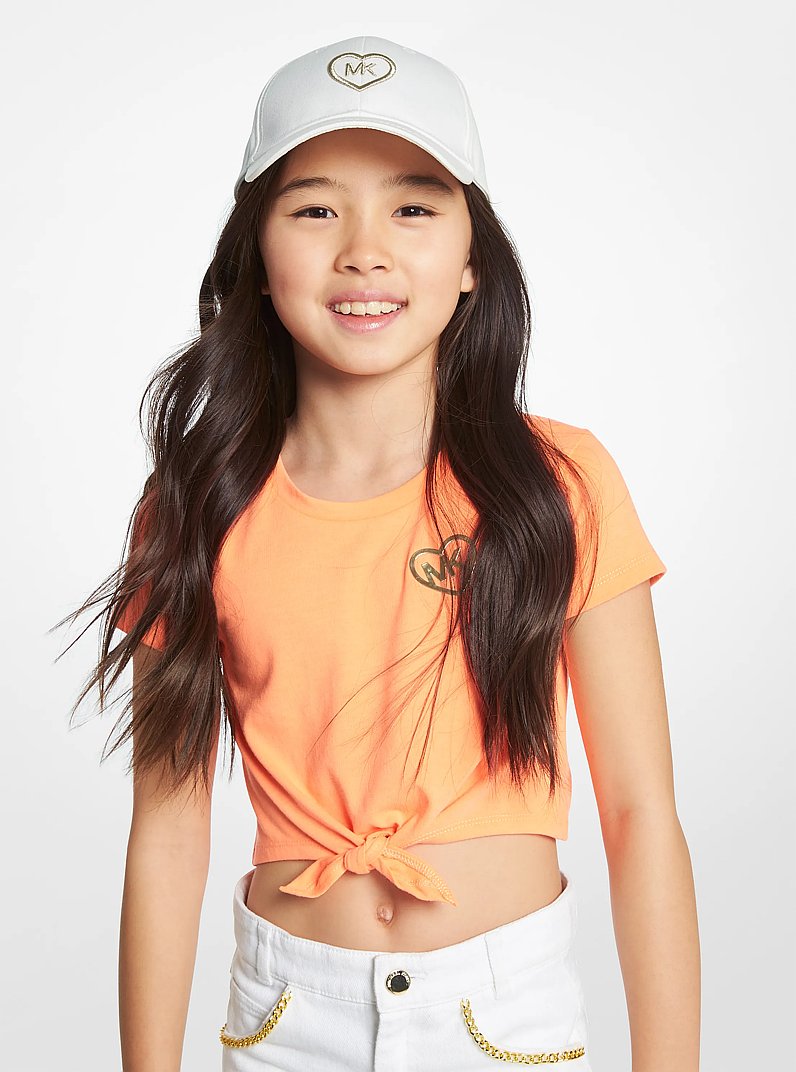 Casquette de baseball en coton brod&eacute; in BLANC | Michael Kors