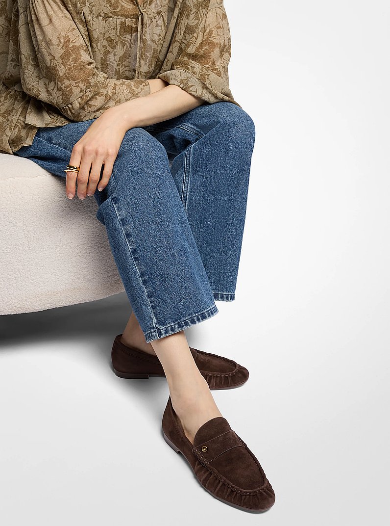 Loafer Jennings in pelle scamosciata in CIOCCOLATO | Michael Kors