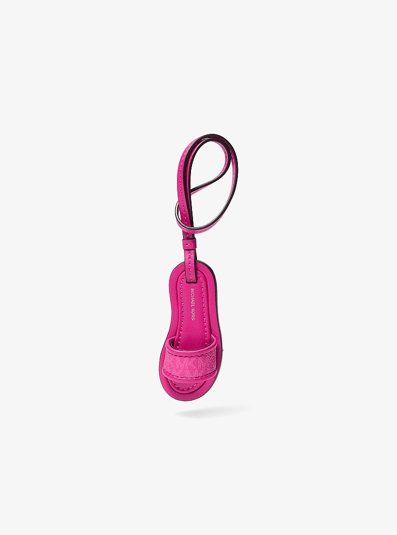Taschenanh&auml;nger mit Pantolette mit Signature-Logomuster in HIMBEERE | Michael Kors