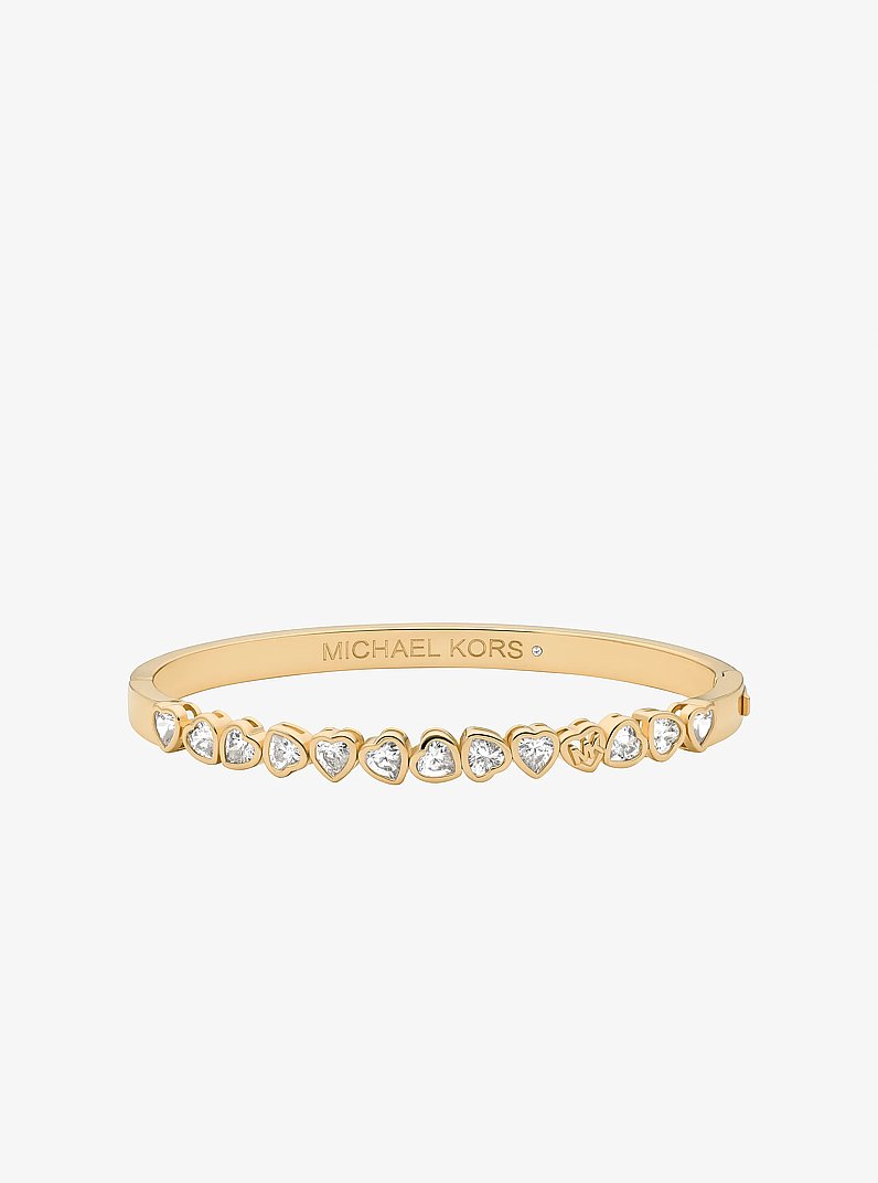 Pav&eacute; Heart Bangle in GOLD | Michael Kors