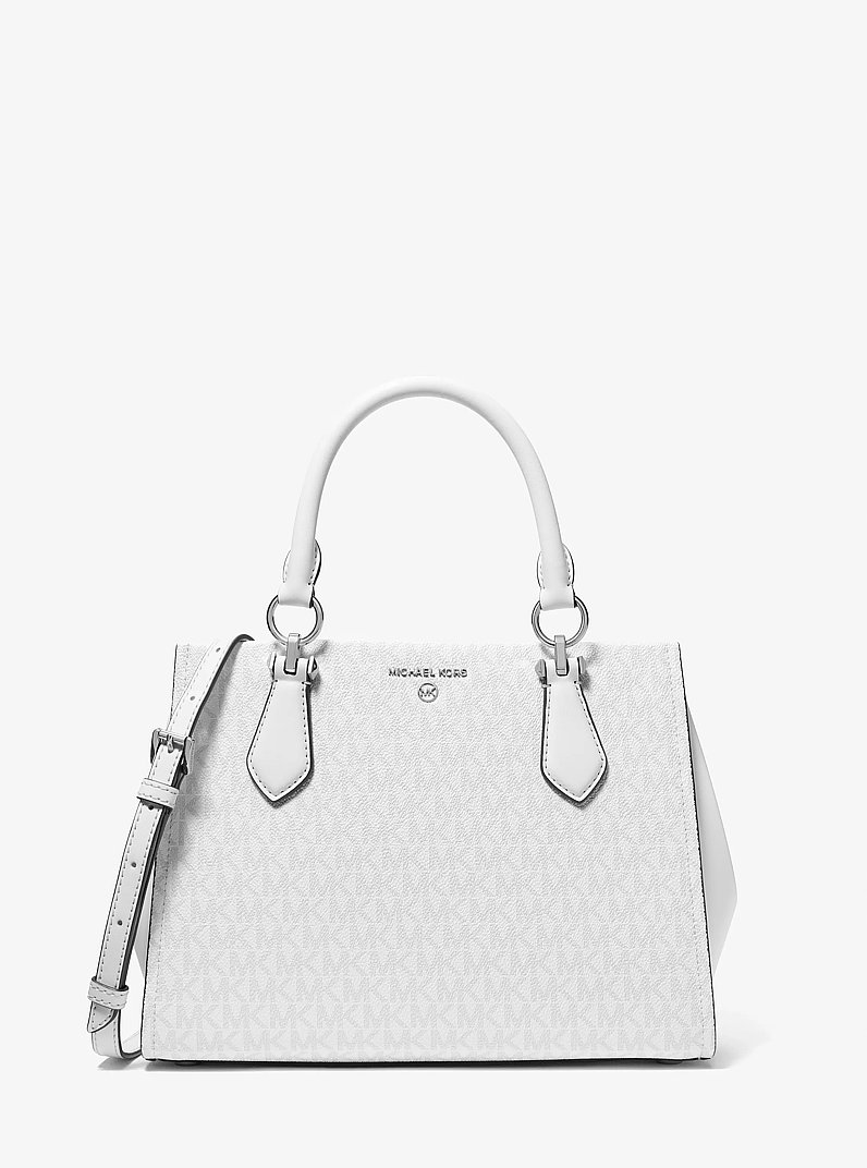Marilyn Medium Signature Logo Satchel in OPT/ALLUM | Michael Kors