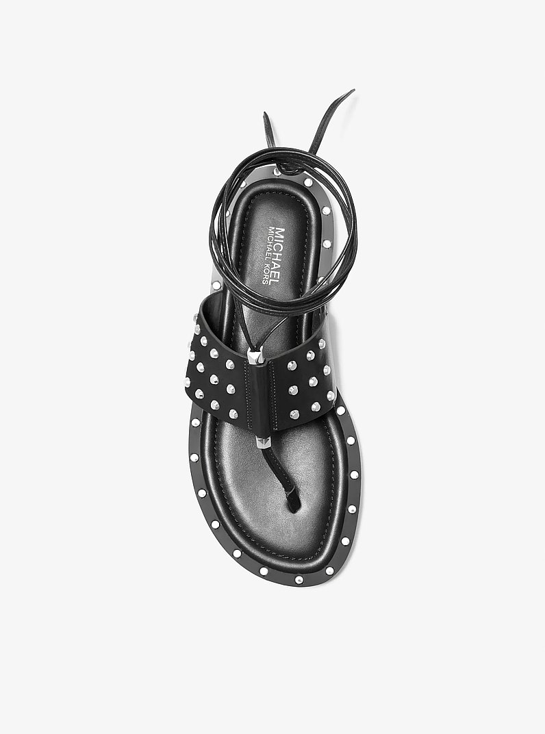 Jagger Studded Leather Sandal in BLACK | Michael Kors