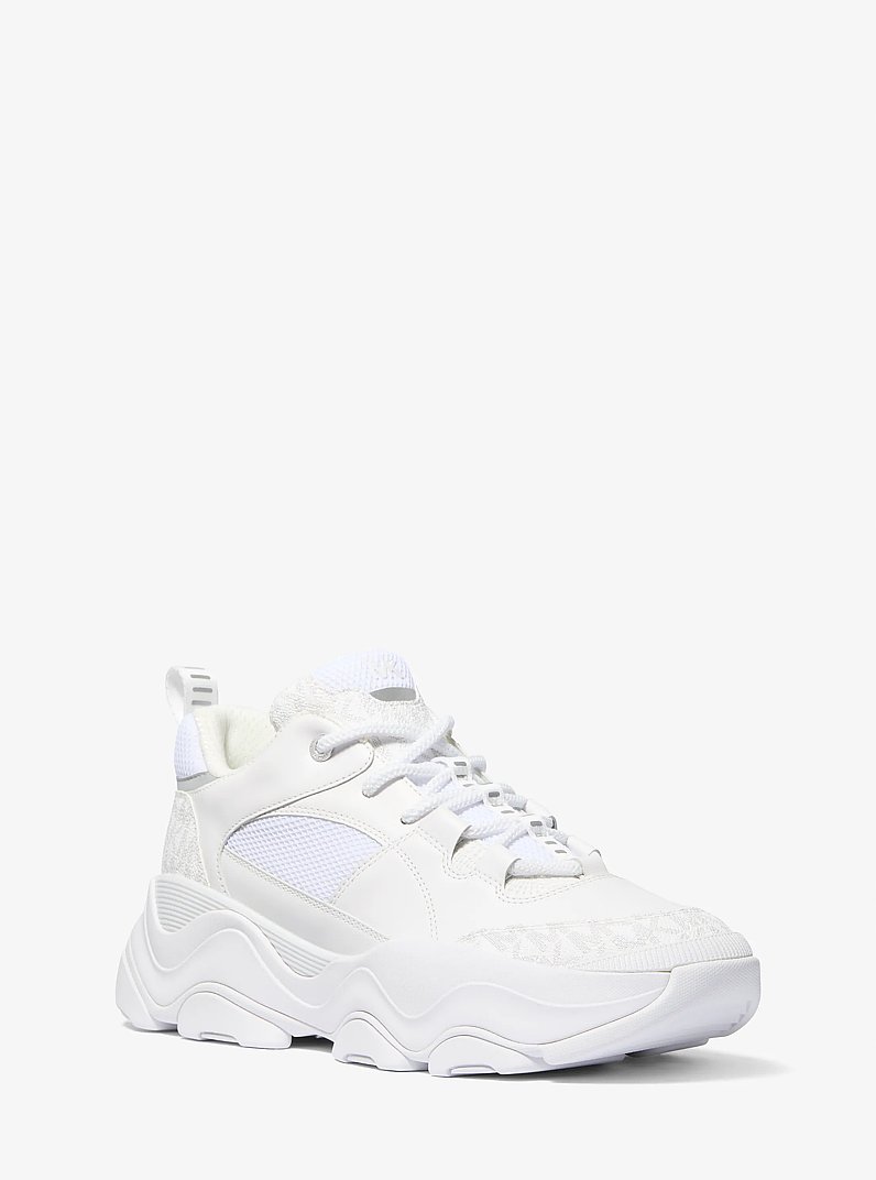 Atlas Mixed-Media Trainer in BRIGHT WHT | Michael Kors