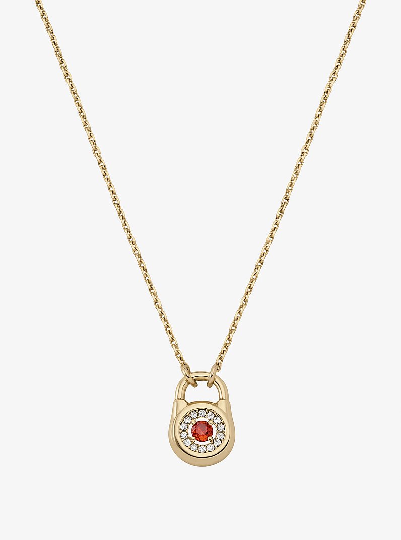 Pav&eacute; Lock Necklace in GOLD | Michael Kors