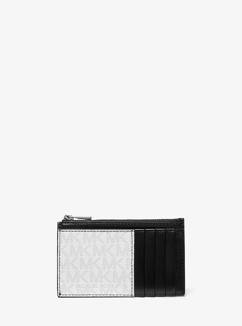 Cooper Slim Signature Logo Zip Wallet in BRIGHT WHT | Michael Kors