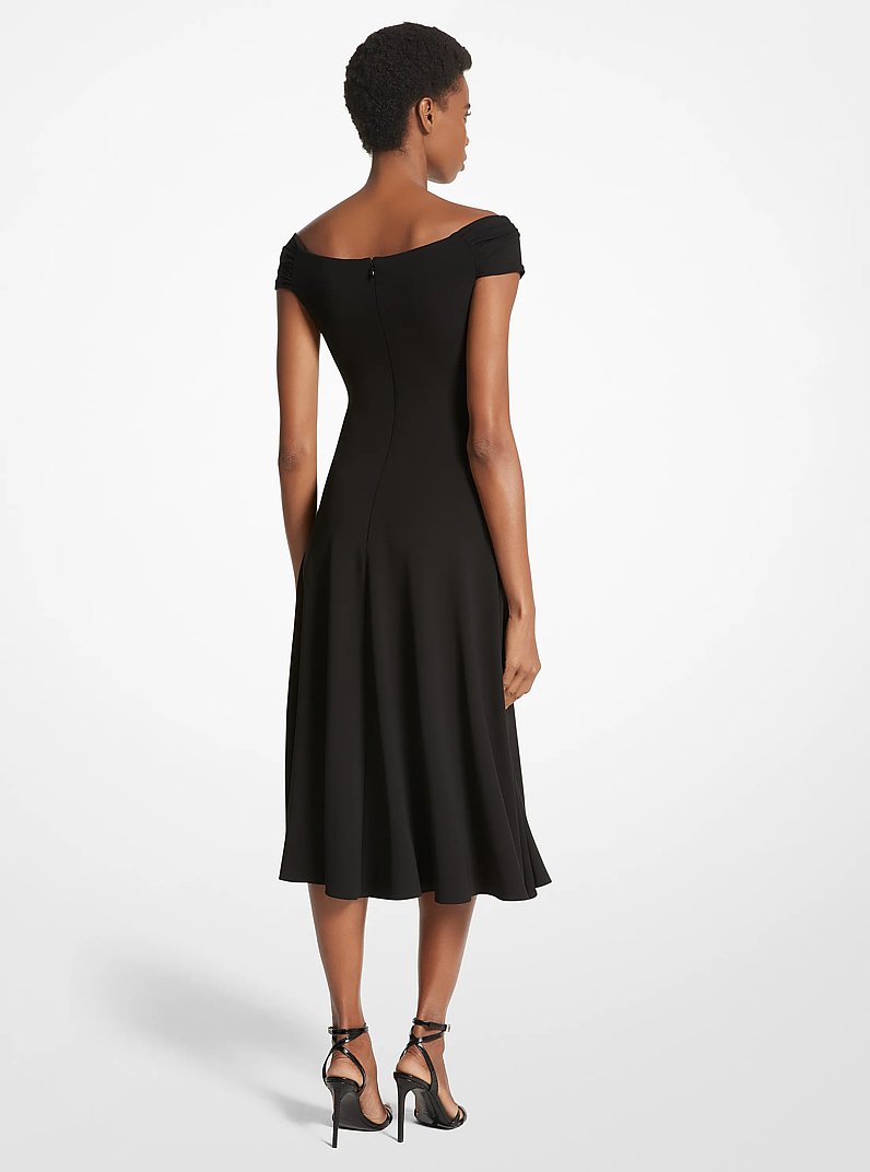 Abito in jersey stretch opaco in NERO | Michael Kors