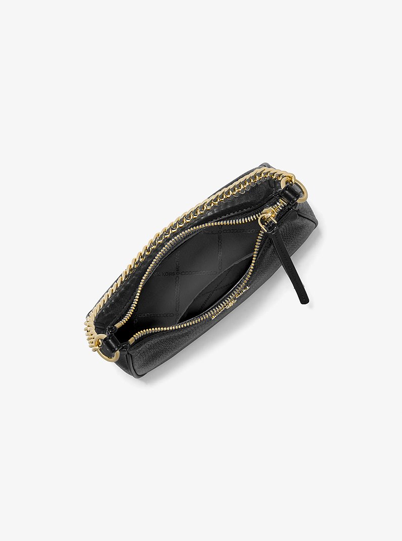 Pochette Jet Set Charm peque&ntilde;o de piel granulada in NEGRO | Michael Kors