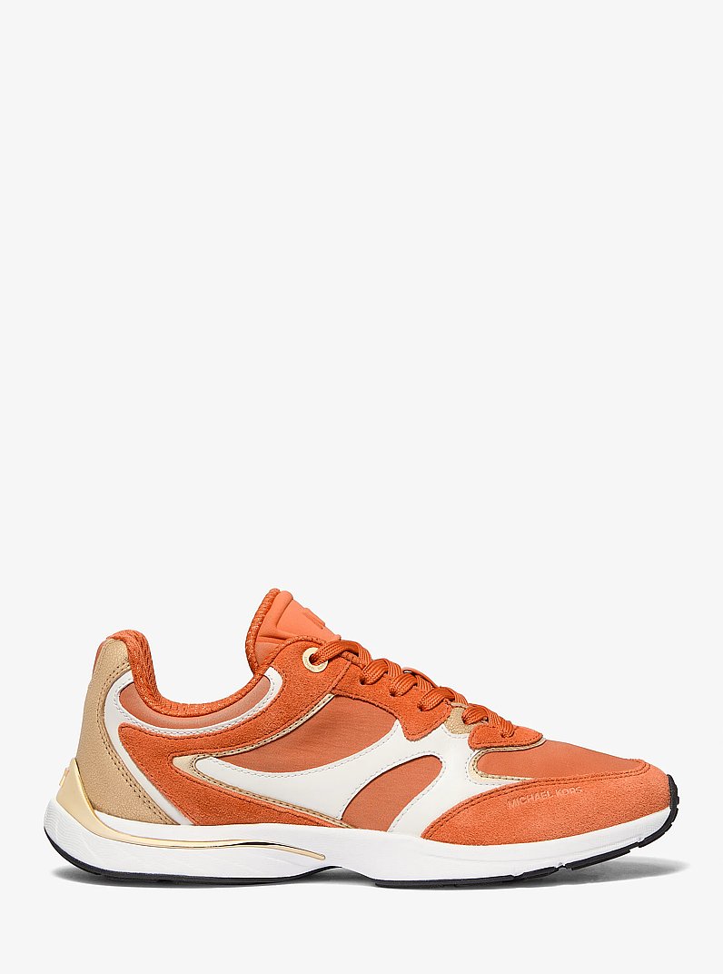 Riley Mixed-Media Trainer in ORANGE PUNCH | Michael Kors