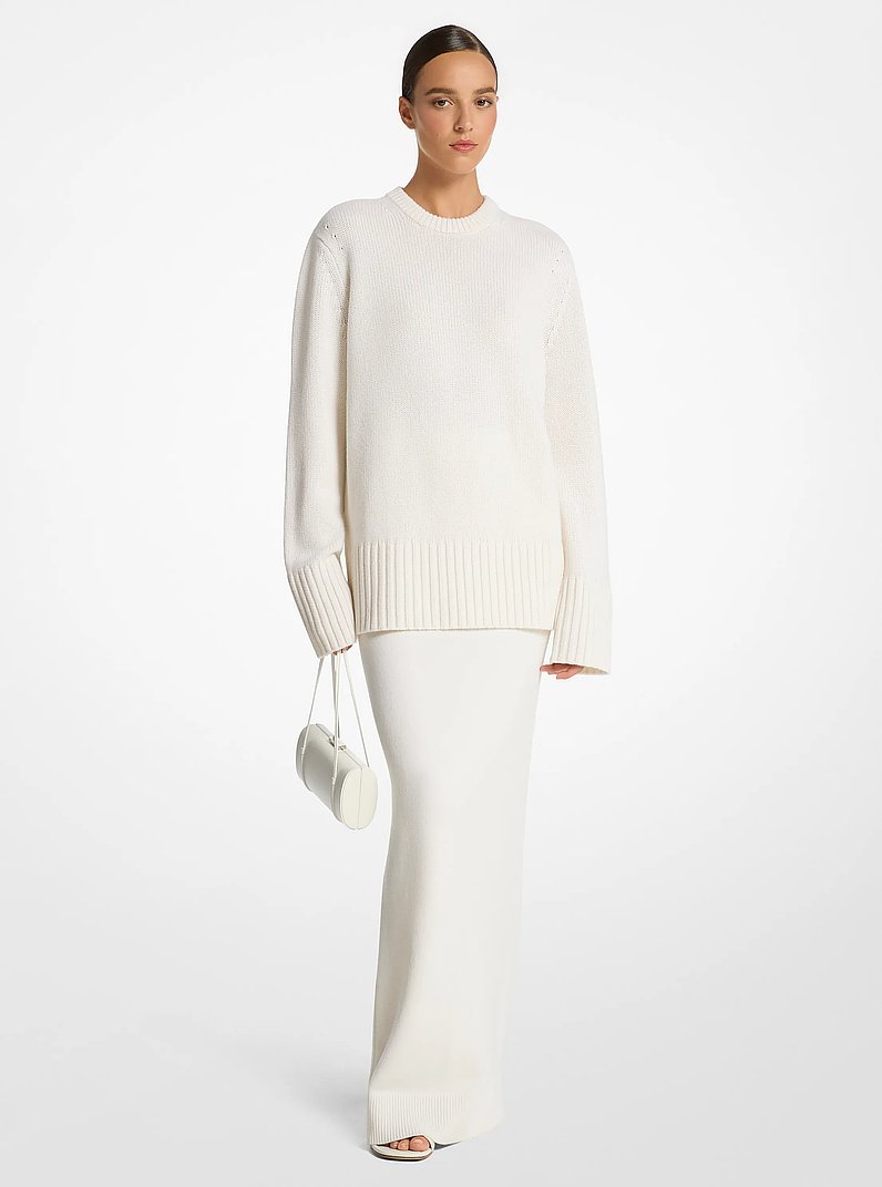 Pull surdimensionn&eacute; en cachemire in BLANC OPTIQUE | Michael Kors