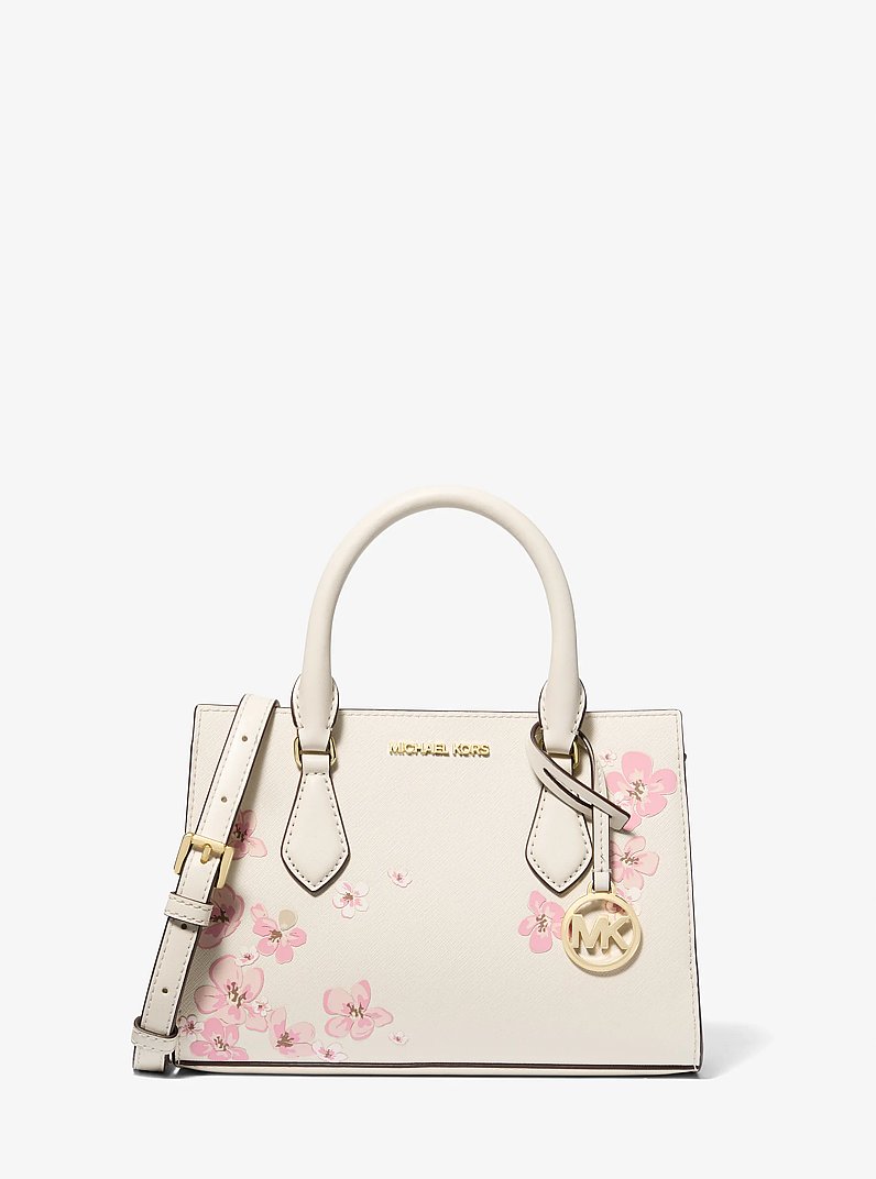 Sheila Small Floral Embellished Satchel in LT CREAM - Sale