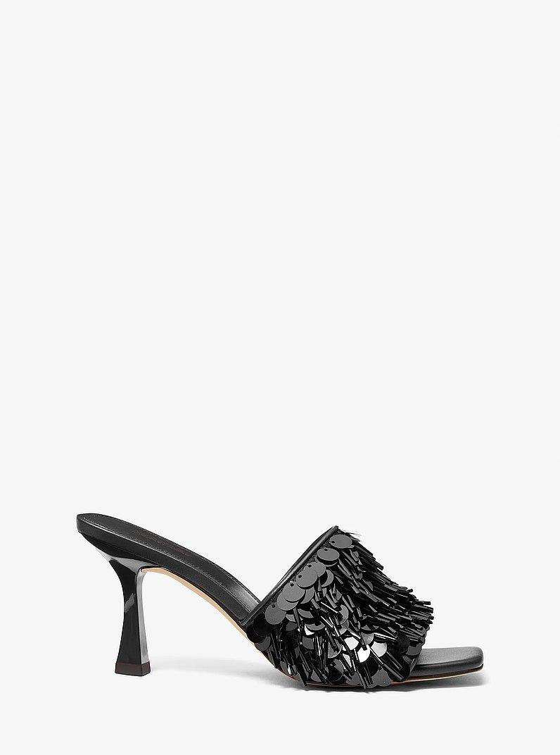 Mule Tessa travaill&eacute;e orn&eacute;e de sequins in NOIR | Michael Kors