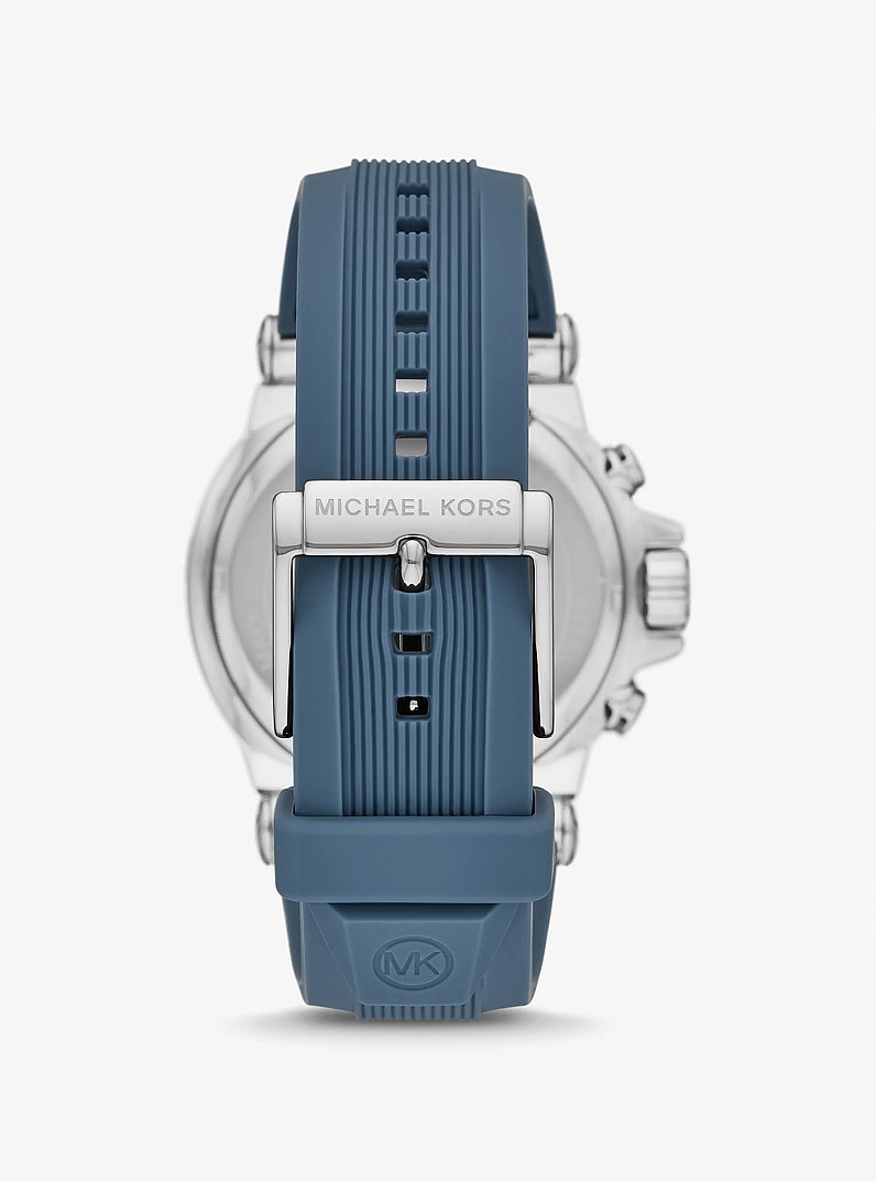 Rreloj Dylan oversize de silicona en tono plateado in DENIM | Michael Kors