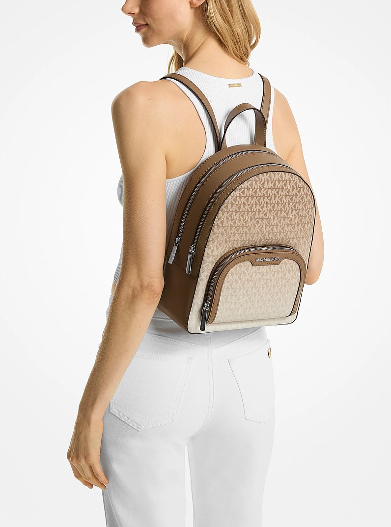 Jaycee Medium Ombr&eacute; Signature Logo Backpack in HUSK | Michael Kors