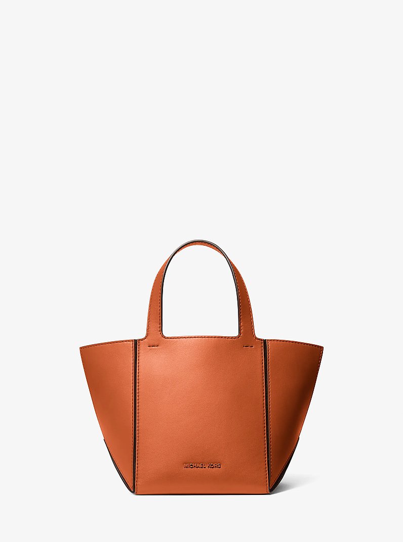 Jordi Small Leather Tote Bag in ORANGE PUNCH | Michael Kors
